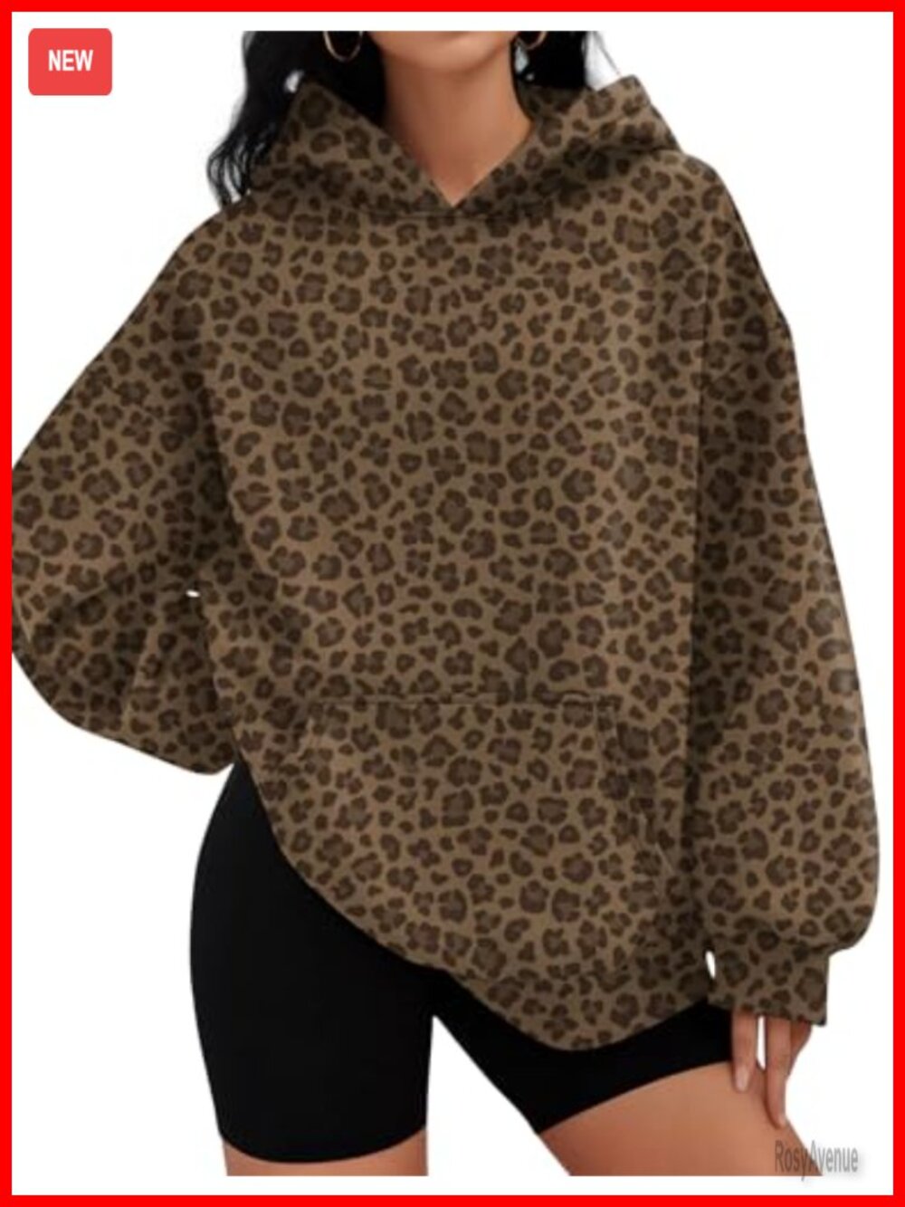 Oversized Fleece Lined Hoodie Long Sleeve Pullover Sweatshirt with Pocket
